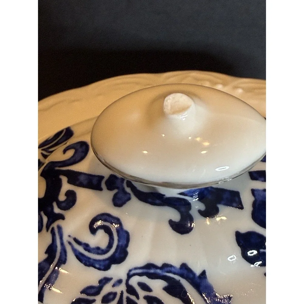 Grace's Teaware Blue & White Porcelain Tea Set – Teapot, Creamer & Sugar Bowl